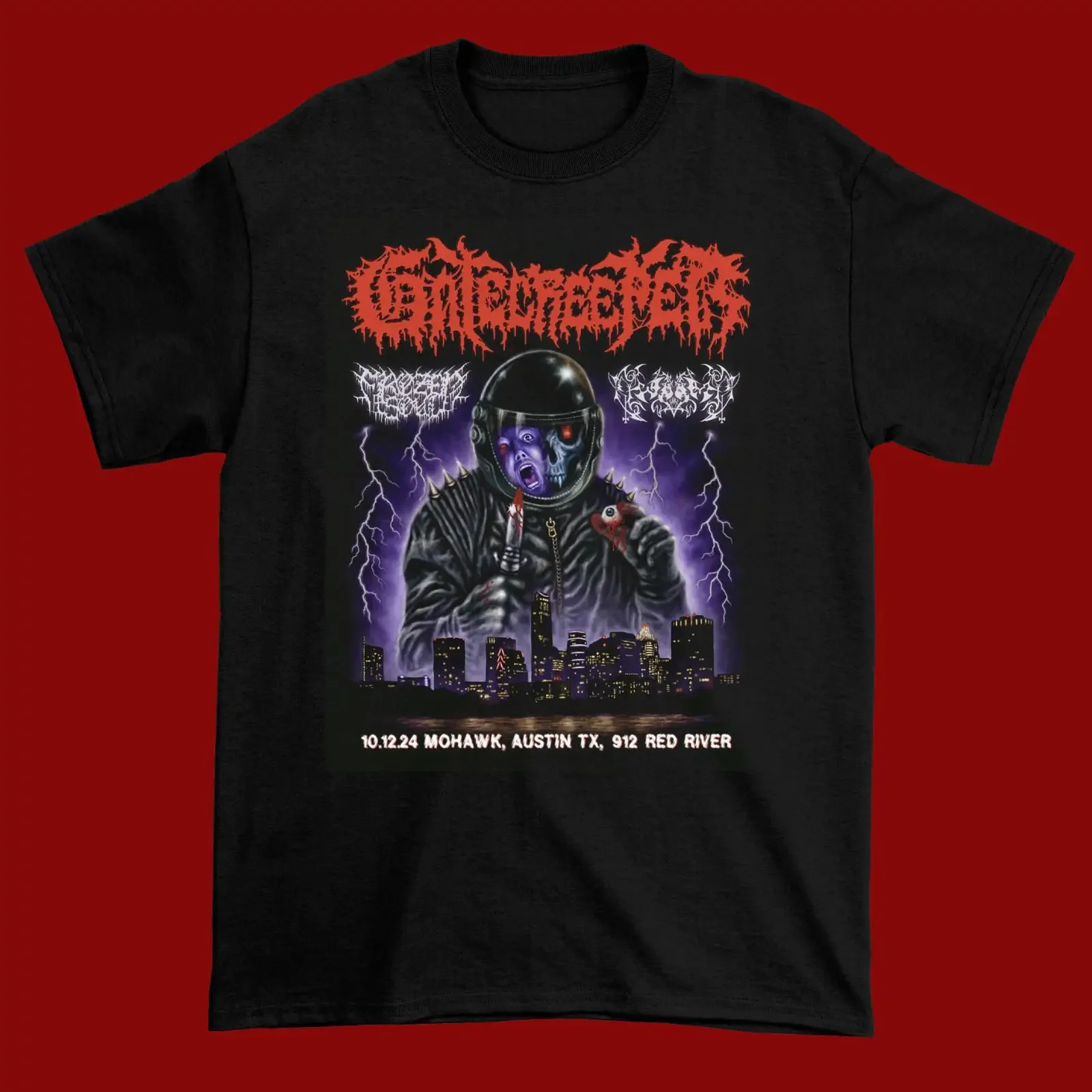 Camicia Gatecreeper Band nera in cotone tutte le taglie S 5XL unisex CS134 vintage Washed Slightly streetwear Casual