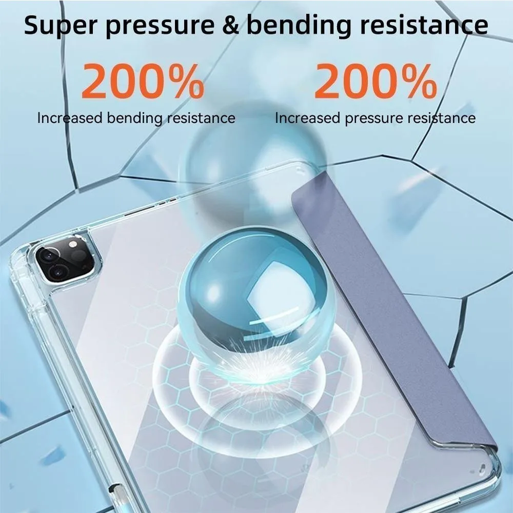 حافظة صلبة شفافة من الأكريليك قابلة للطي لهاتف سامسونج تاب S10 S9 S8 S7 FE Plus Tab A9 Plus A8 10.5 مع غطاء حامل قلم رصاص #6