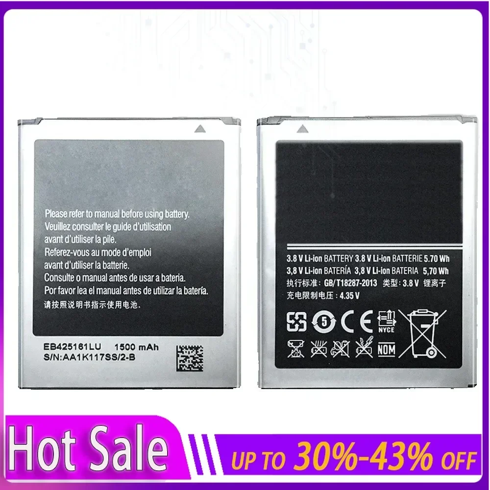 New EB425161LU Battery for Samsung GT-S7562L S7560 S7566 S7568 S7572 S7580 I8190 I739 I8160 S7582 SM-J105H J1 MINI +Tracking NO