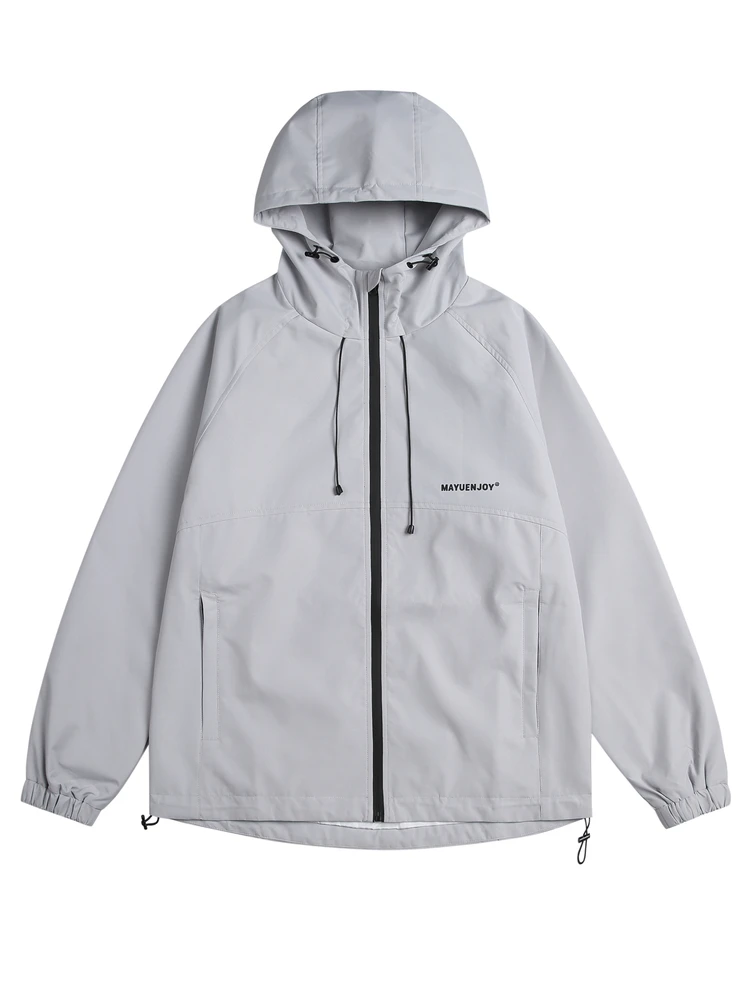 

Куртка MayuEnjoy повседневная с капюшоном, однотонная, для города и активного отдыха, ветрозащитная, весна-осень, из полиэстера, с длинными рукавами, на молнии