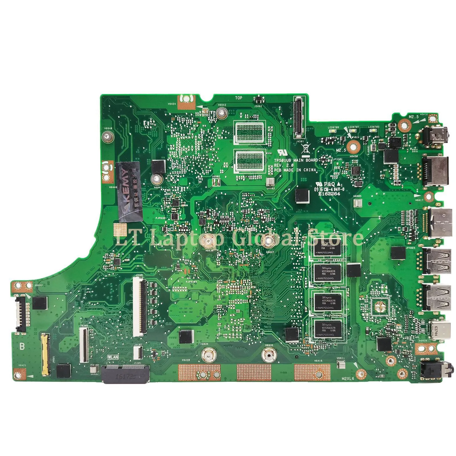 Mainboard für asus vivobook flip tp501ub tp501u tp501ua tp501uj tp501uq tp501uqk laptop motherboard i3 i5 i7 4gb/ram uma/gt940m