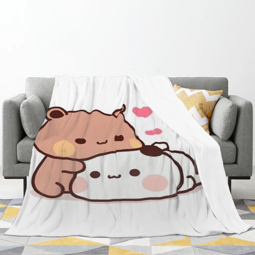 Fluffy Baby Blanket Panda Bear And Brownie True Love BUBU DUDU Sofa Camp Nap Bedspread Cozy Flannel Blanket Bedroom Decor