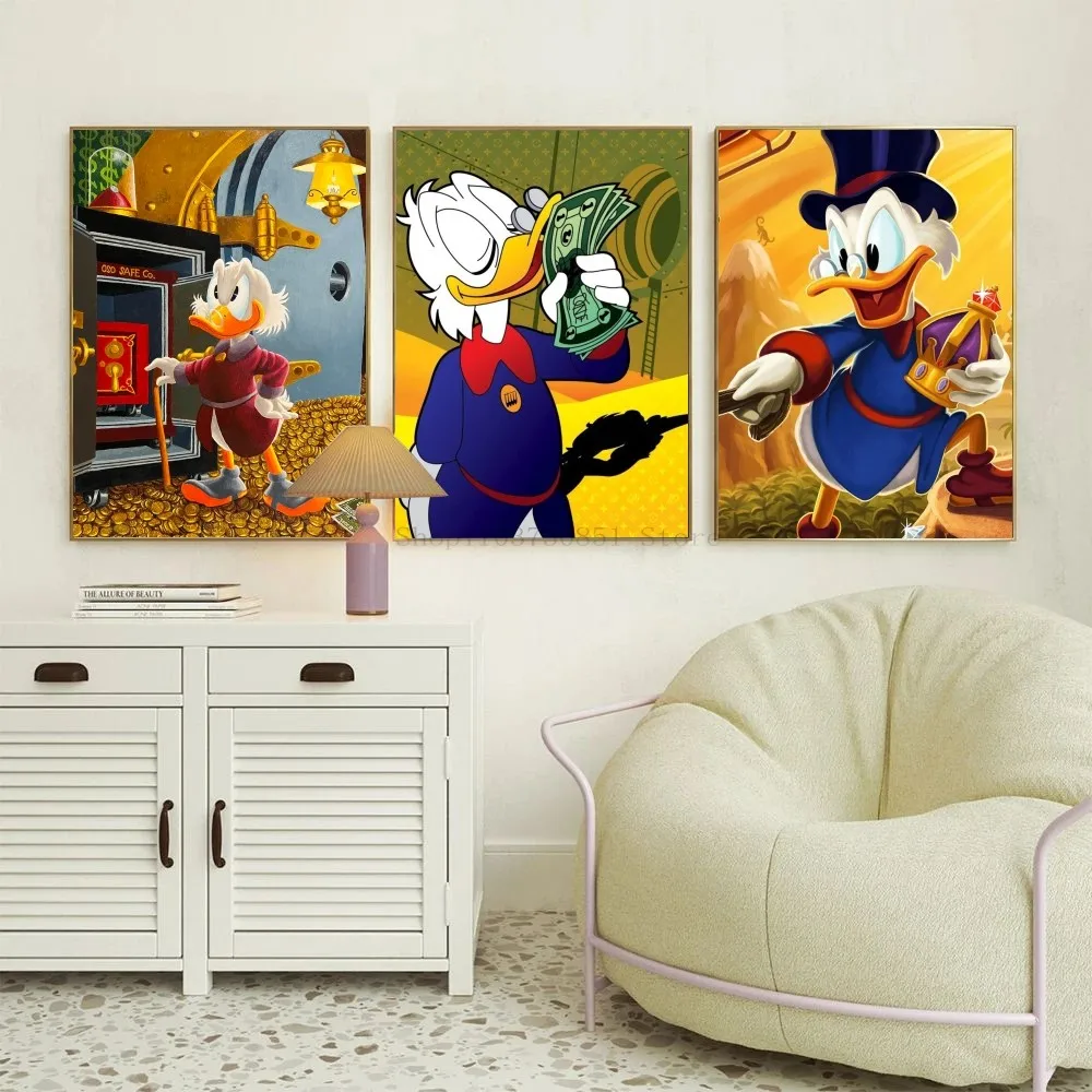 1pc Uncle Scrooge M-McDuck Self-adhesive Art Poster Waterproof Paper Sticker Coffee House Bar Room Wall Decor