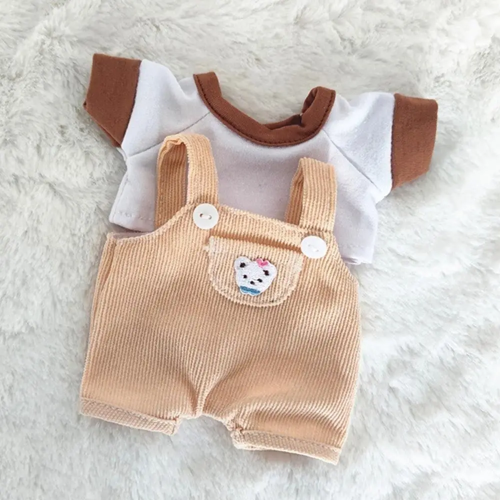 15cm/20cm Puppen kleidung lässig T-Shirt Overalls Jeans Outfit Baumwoll puppe Overalls Anzug trägt Puppen Kleidung Accessoires – Detail 11