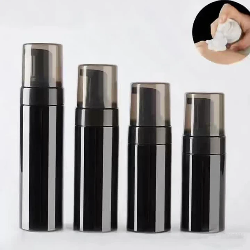 قطعتان من مضخة الصابون الرغوية السوداء، زجاجة فارغة قابلة لإعادة الملء، زجاجة توزيع رغوة بلاستيكية محمولة، 100 مل 120 مل 150 مل 200 مل 250 مل