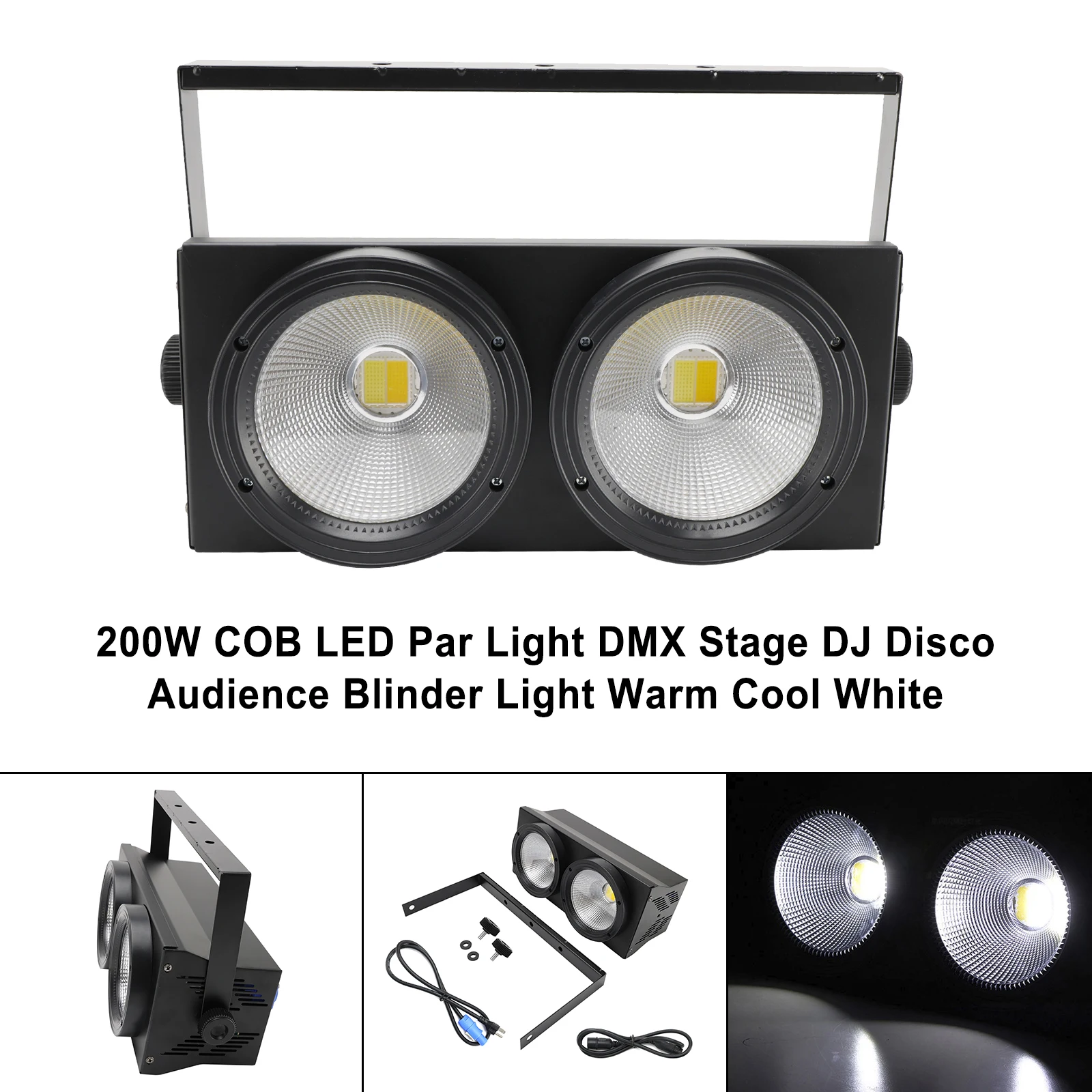 

200 Вт COB LED Par Light DMX Stage DJ Disco Audience Blinder Light Теплый Холодный Белый