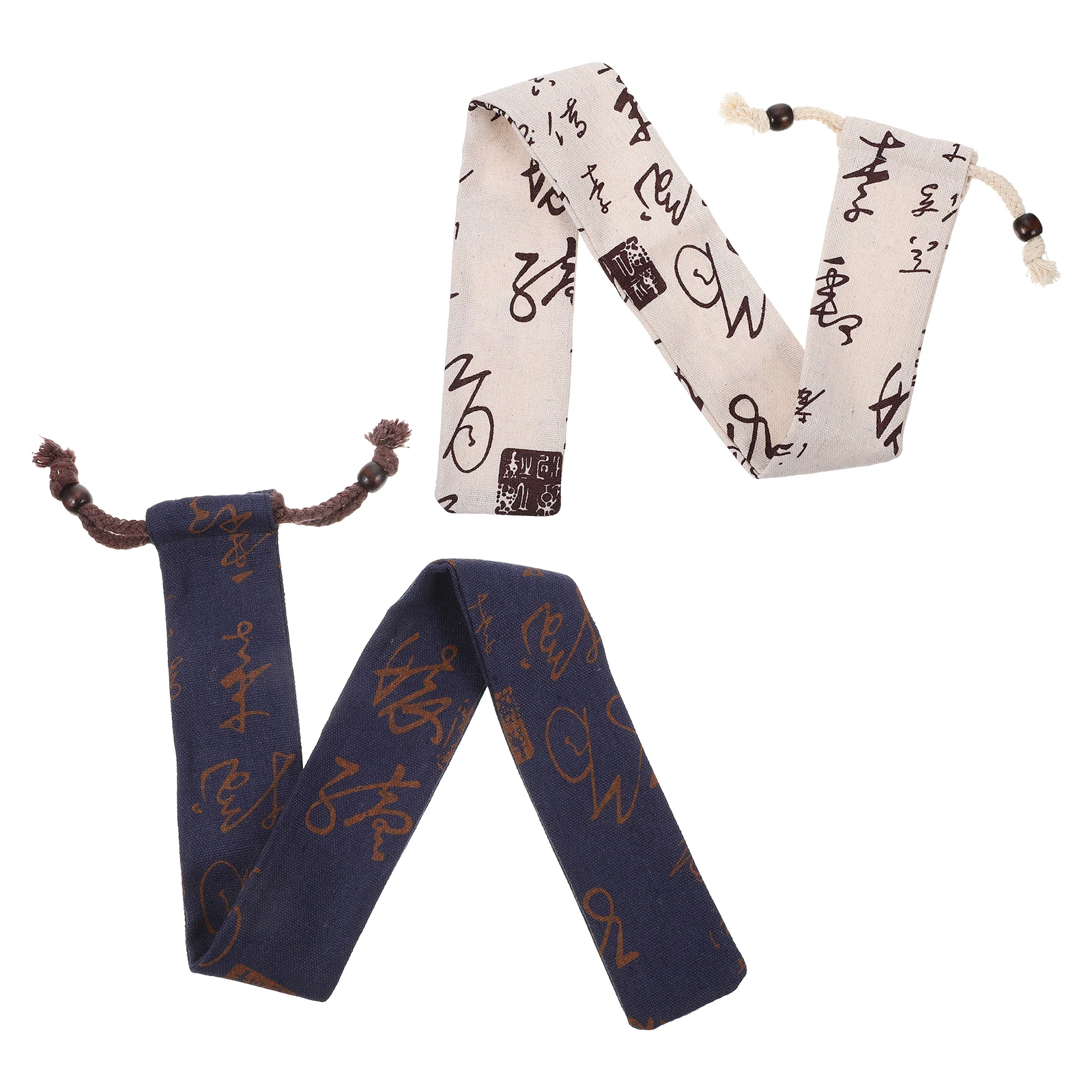 

2pcs Flute Protective Bag Dust-proof Carry Storage Pouch Cotton Linen Material Easy to Carry Humanized Rope Design