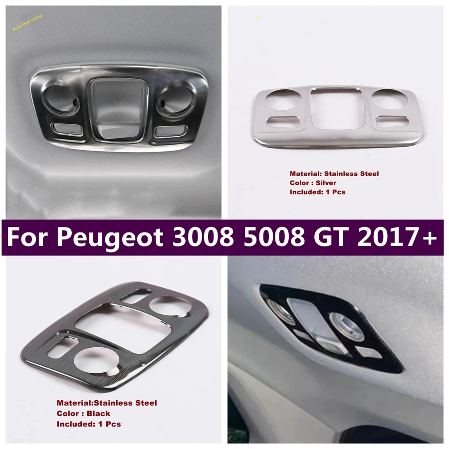 

Steel Front Seat Reading Light Lamp Decoration Frame Cover Trim Fit For Peugeot 3008 5008 GT 2017 - 2023 Car Accessories