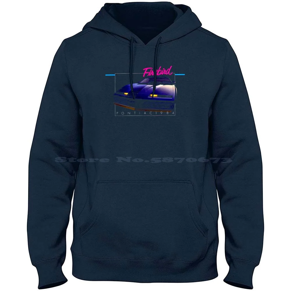 1984 Firebird-Synthwave 100% Cotton Hoodie Firebird Trans Am Camaro 1970s 1980s Muscle Car Car American Usa Classic