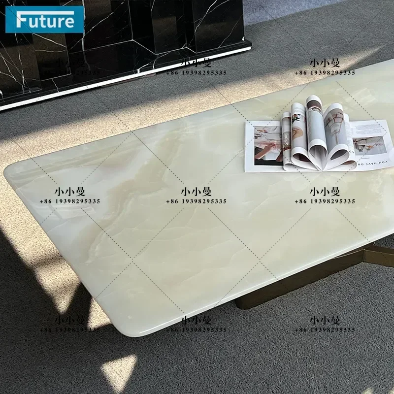Modern Minimalist Italian Rectangular Marble Coffee Table for Living Room Office Small Apartment Low Center Table