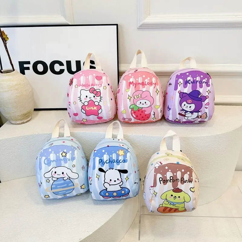 Sanrio Kitty Cinnamoroll Kuromi Melody Children Backpack Cute Satchel Kawaii Knapsack Lightweight Casual Daypack School Bag