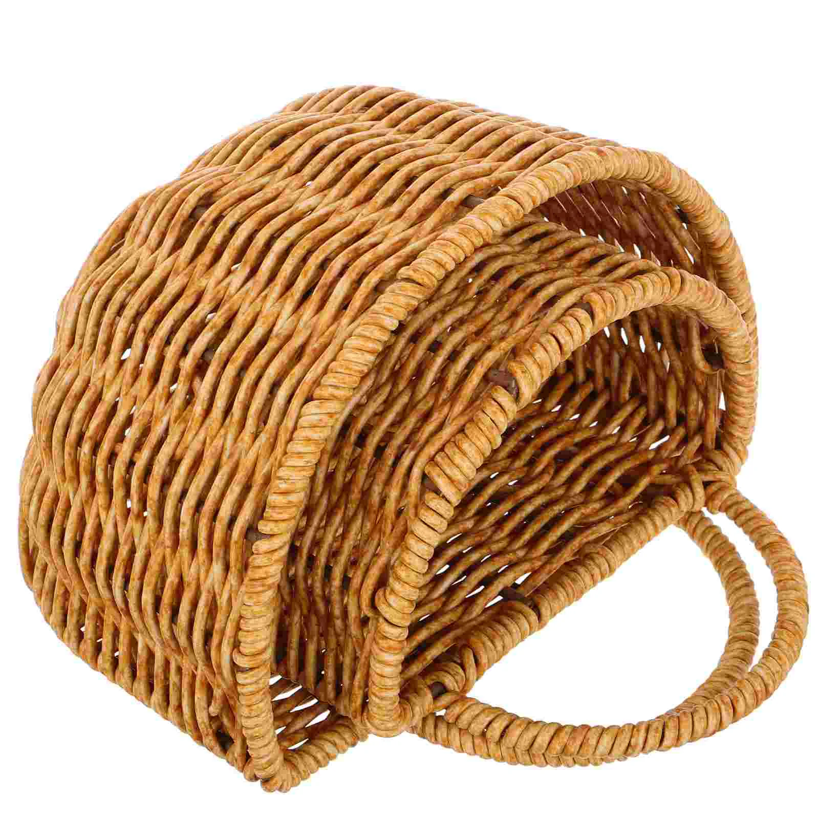 

2 Pcs Rattan Storage Basket Ginger Garlic Flower Baskets on The Wall Multifunction Hanging Woven Egg Holder Plastic Vegetable