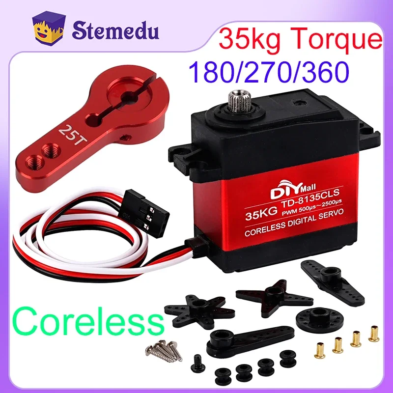 

TD-8135CLS 35kg High Torque Digital Standard Servo 180/270/360 Degree 25T Arm Full Metal Gear Coreless Motor for Robotic RC Car