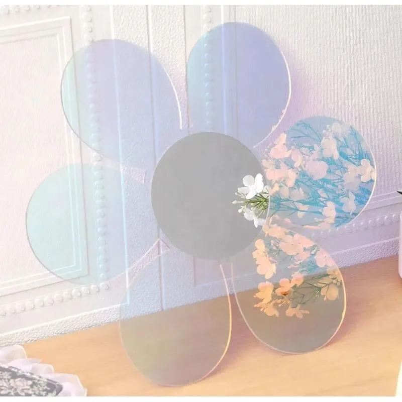 Custom Flower Acrylic Mirror Modern Rainbow Wall Art Crystal Decorative Home Decoration Photography Tools