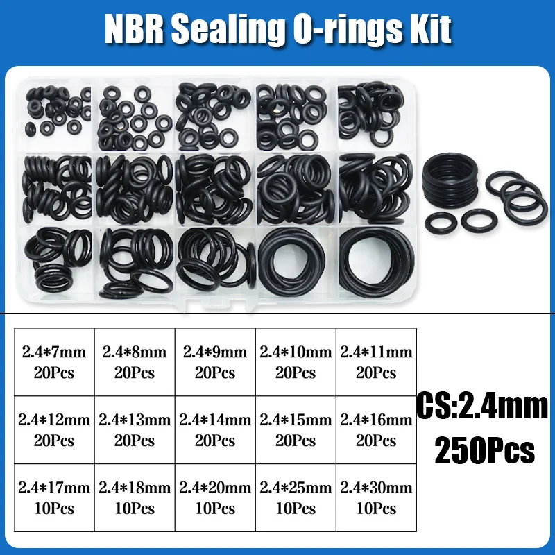 O-Ring NBR Dichtungsscheibe Sanitär Dichtung Dicke 1/1,5/2,0/2,4/3,1/4,0 Nitril-Butadien-Gummi Abstandshalter Ölbeständigkeit Oring Kit – Detail 18