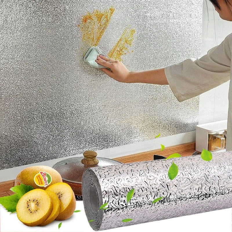 Oil-proof Waterproof Kitchen Stickers Self Adhesive Fireproof Dehumidification Mildew proof Sticker For Furniture Kitchen Gadget