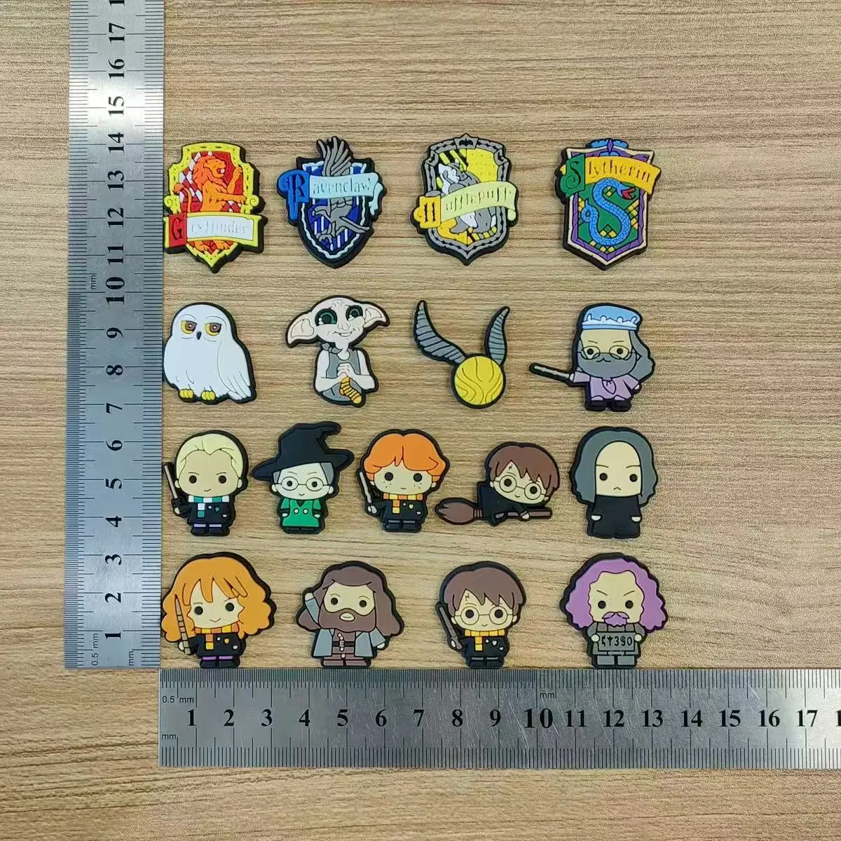 17/37 PCS Hot Toys Harry Potter Shoes Charms PVC Anime Shoe Decoration Accessories Fashion Boys Sandals Shoe Buckle DIY Wrist St view 6