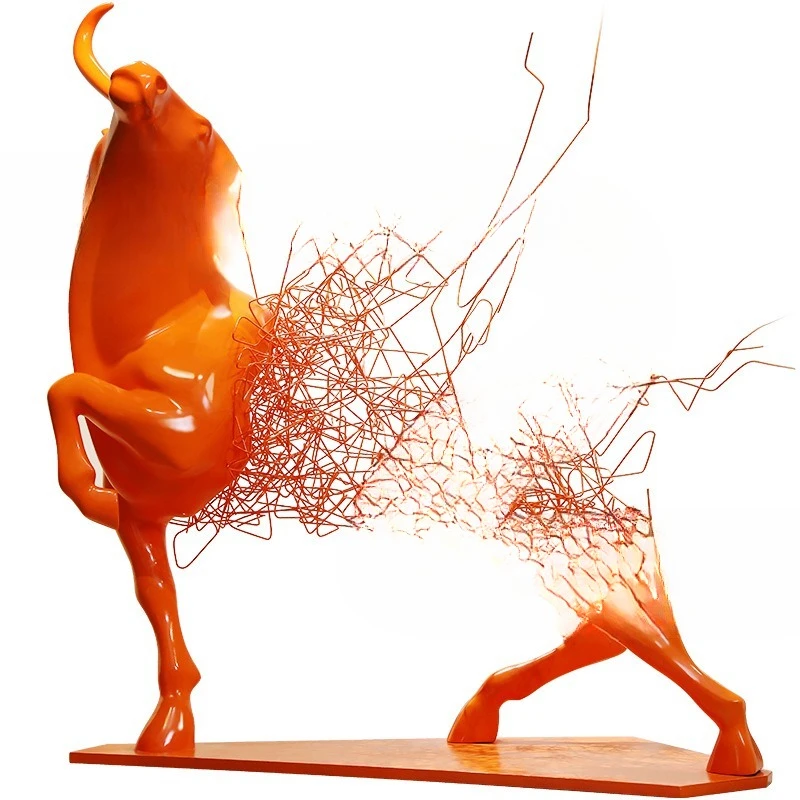 Bull Sculpture, Sales Office Hotel Lobby Commercial Center
