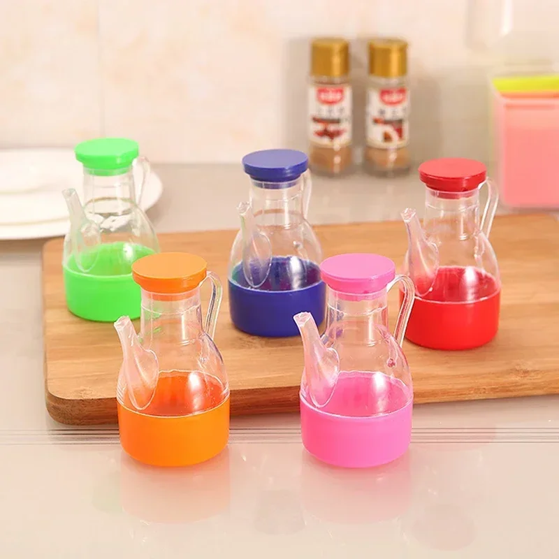 250ml Transparent Gravy Boats Leakproof Oil Can Bottle Condiment Dispenser Plastic Soy Sauce Vinegar Container Pot Kitchen Cruet