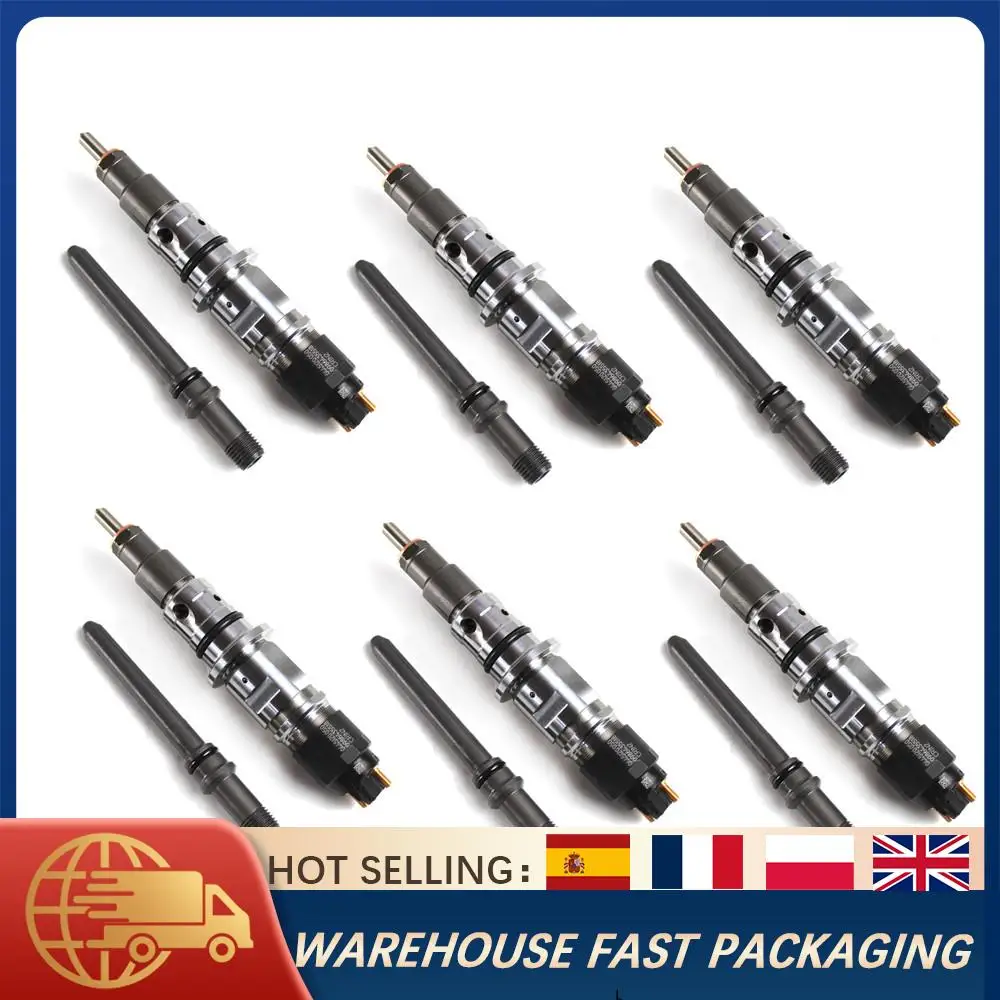 

6 шт. дизельные топливные форсунки с трубкой 0445120050 для Dodge Ram 2500 3500 6,7L 2007-2012, запасные части двигателя