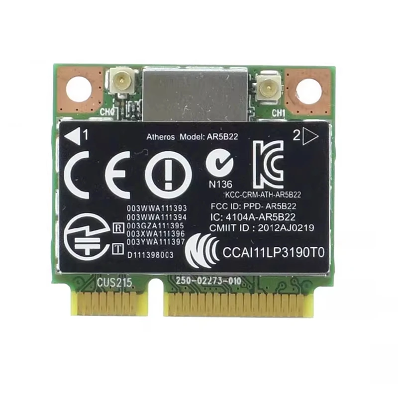 การ์ดเครือข่ายไร้สาย AR5B22 802.11A /b/g/n PCI-E WLAN 2.4G/5GHz 4.0 Wi-Fi การ์ดเครือข่ายไร้สาย Bluetooth4.0