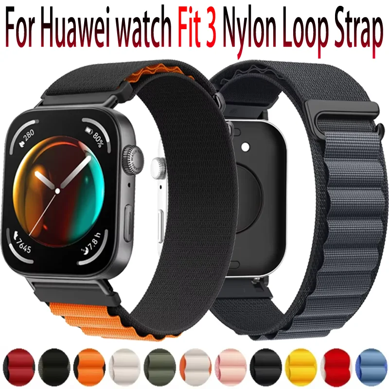 Нейлоновый ремешок Alpine для Huawei Watch Fit 3, спортивный удобный сменный браслет для Huawei Watch Fit 3, аксессуары Correa