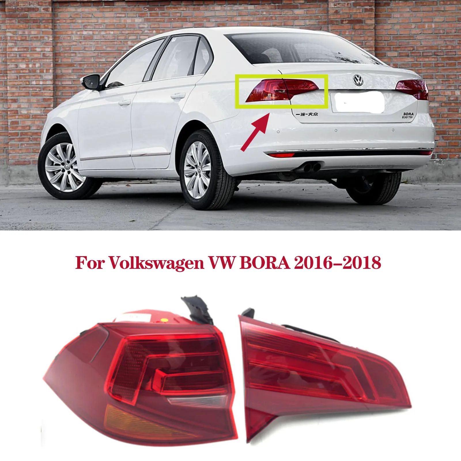

Задний фонарь автомобиля, стоп-сигнал, указатель поворота для Volkswagen VW BORA 2016 2017 2018, аксессуары для задних фонарей