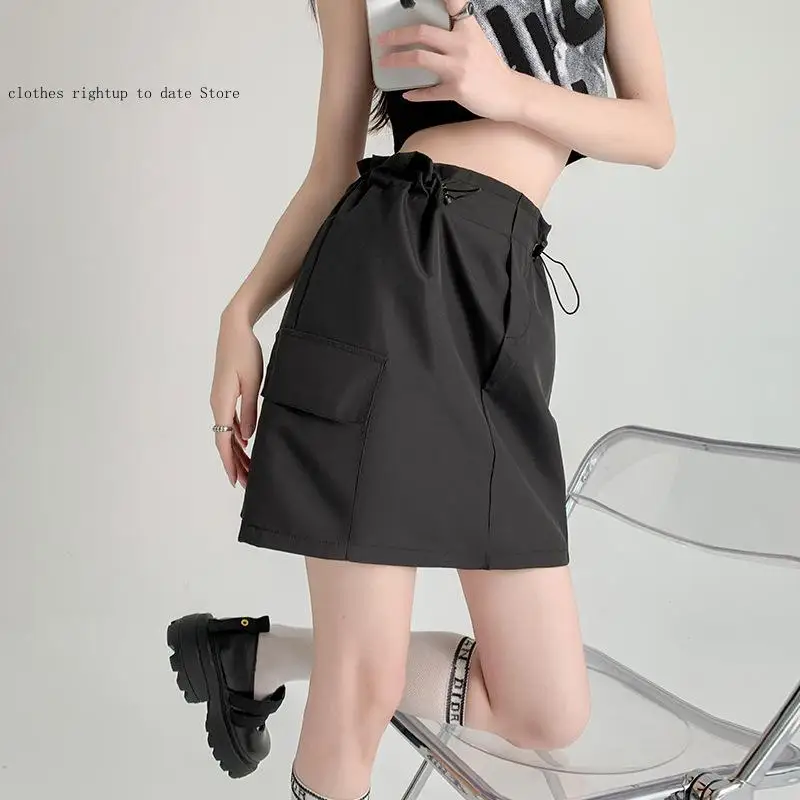 American Workwear Midi Skirt for Women with Summer Design Sense Including Buttocks High Waist Small Stature A-Line Short Skirt