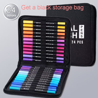 Dual-Tip Brush & Fineliner Marker Pens Set | Watercolor Felt Tip Art Markers for Calligraphy, Drawing & Sketching