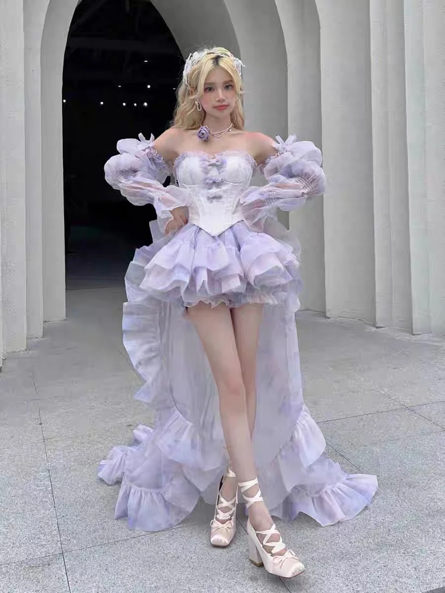Lolita Evening Dress Trailing Purple Women's High-End Niche Tube Top Birthday Super Fairy Adult Ceremony Pettiskirt