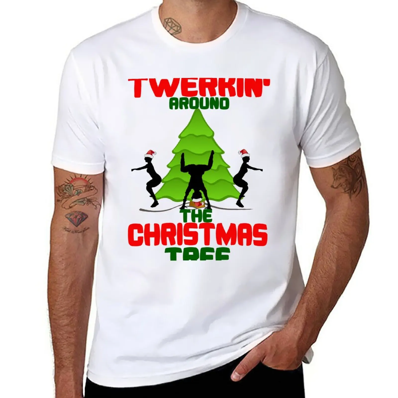 

Twerk'n around the Christmas tree T-Shirt custom t shirts design your own Tee shirt black t shirts funny t shirt Men's t-shirts