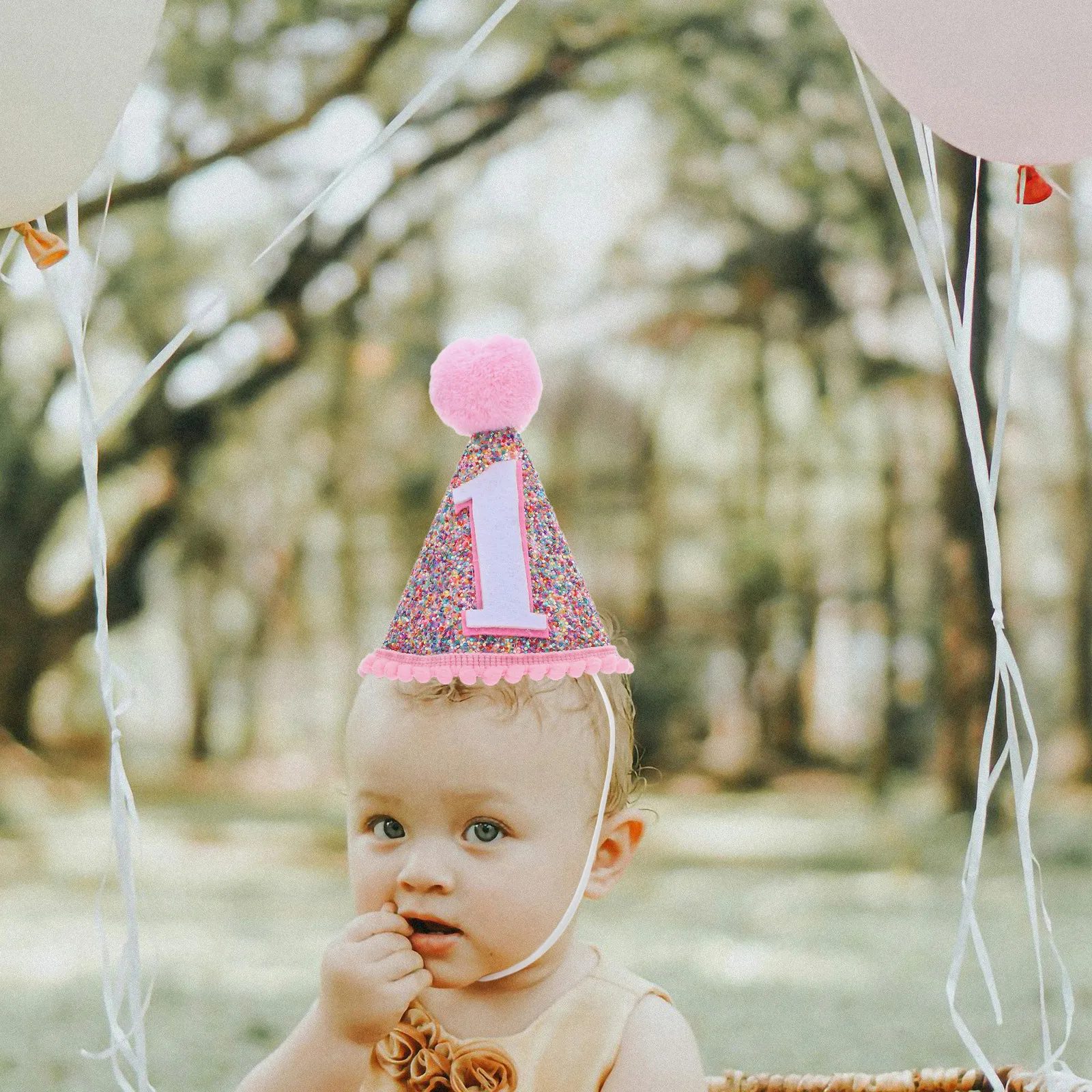 

Birthday Party Hats Colorful Non-Woven Material Lightweight Rope Birthday Hat Decorative Photo Prop