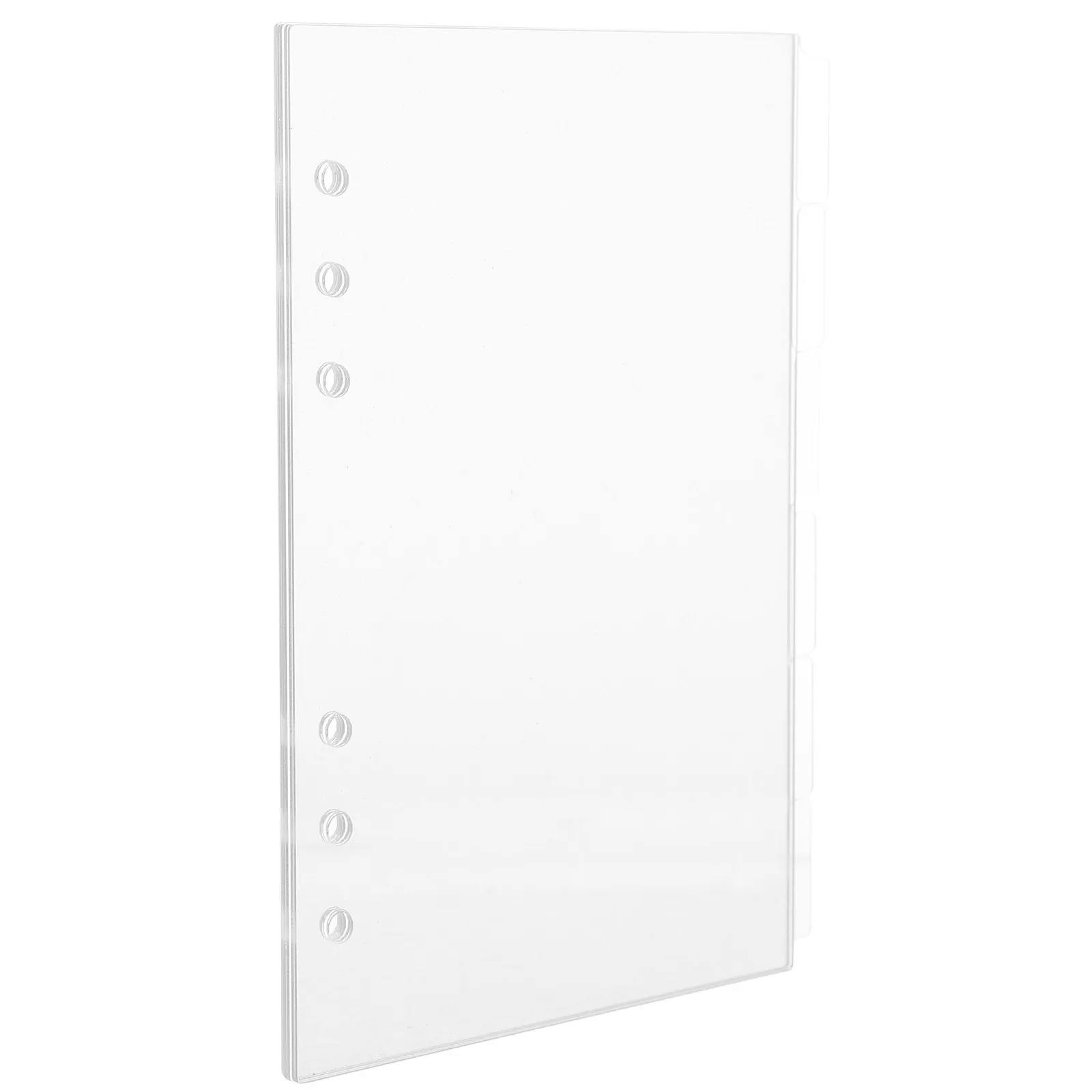 6Pcs Acrylic Notebook Binder Transparent Removable Insert Refillable Pages DIY Journal Planner Sheets Cover Binder Accessory