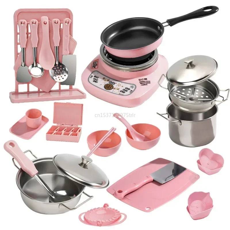 Nieuwe Grappige Keuken Speelgoed Meisje Kan Koken Mini Keuken Artikelen Echt Gekookte Familie Speelgoed Set Verjaardagscadeau Meisje Speelgoed Keuken Accessoires