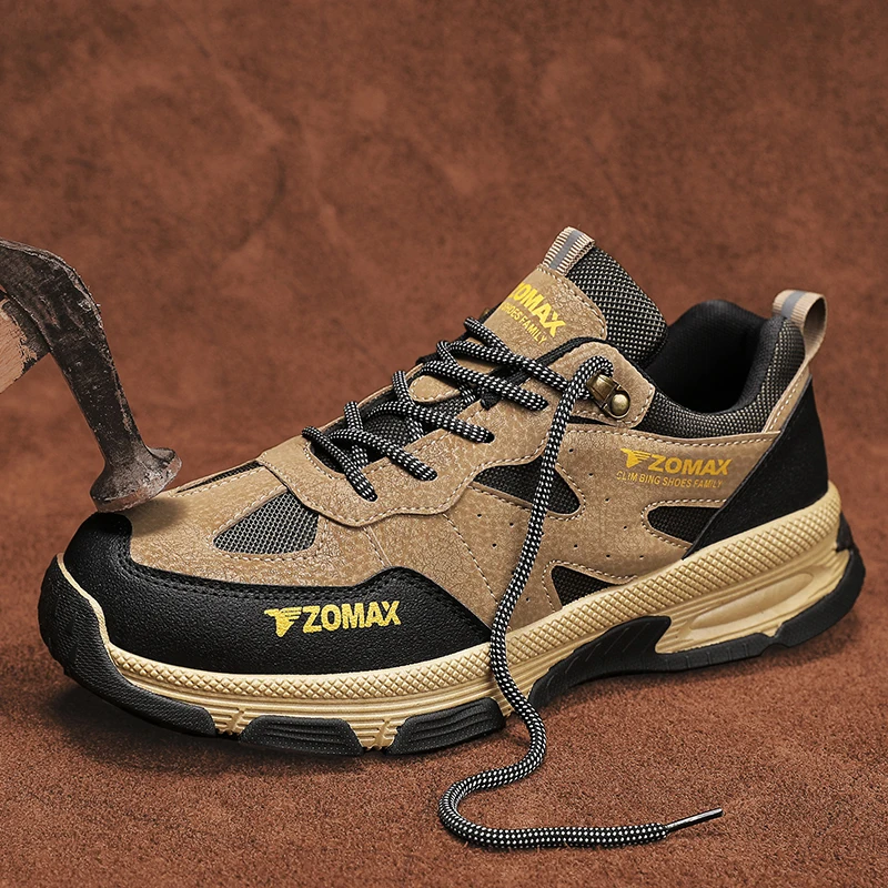 

Safety Shoes Hiking Stylish Wear-resistant Men's Casual Elastic Laces Sneakers Footwear Flat 2023 New Style Spring Autumn