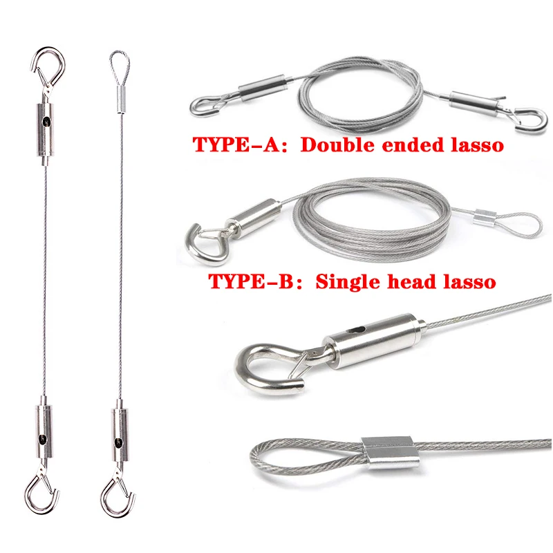 Adjustable Automatic Wire Rope Spring Hook Clothesline Picture Hanging Solution System Suspension Code Stainless Steel Cable image 4