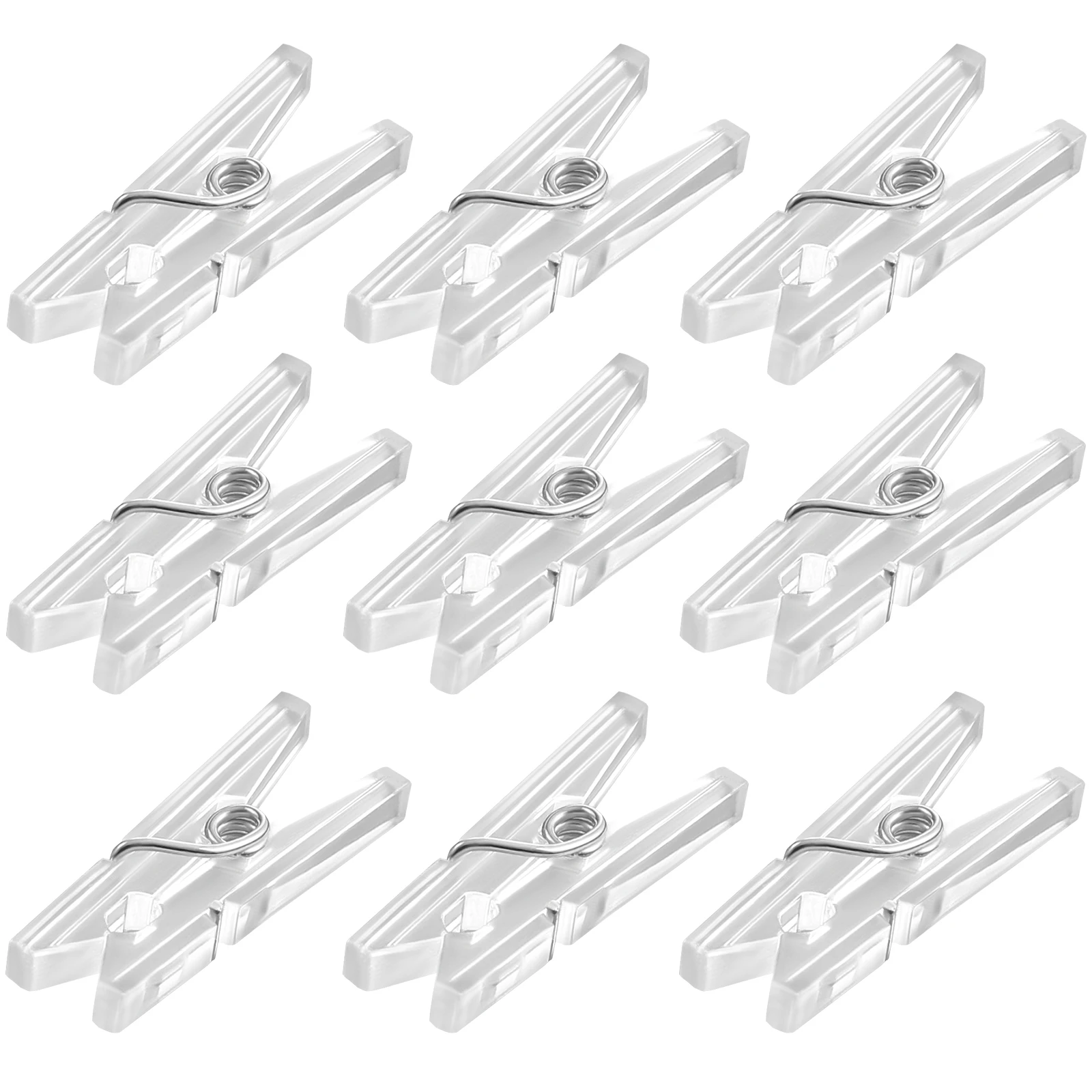 

50pcs Spring Clothing Hangers Plastic Multi-purpose Windproof Clips for Photos Baby Clothes Storage