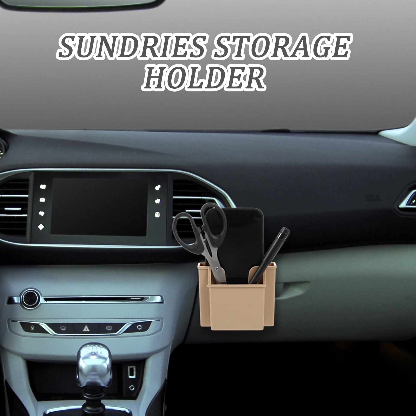 

【】Car Storage Box Phone Holder Vent Mount Organizer Multifunctional Air Vent Phone Holder With Storage For Keys Cards