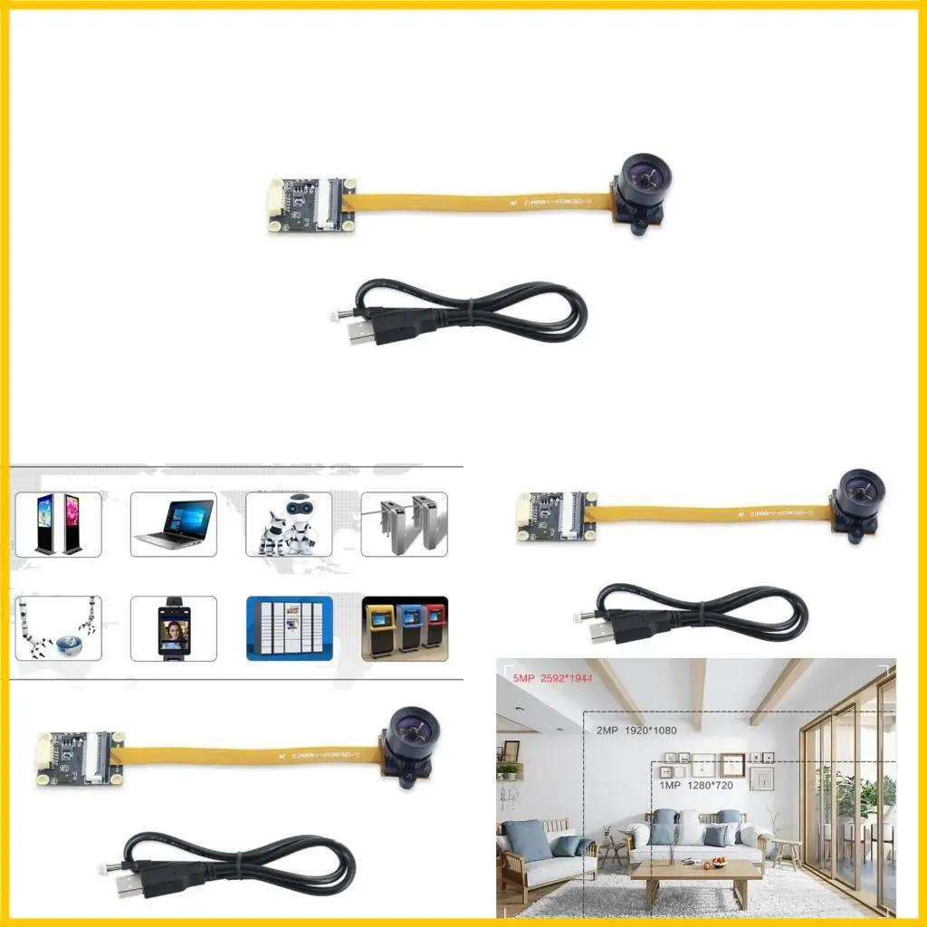 2K 5MP OV5640 وحدة الكاميرا دقة عالية 2592x1944 MJPEG 15FPS لأجهزة الكمبيوتر المحمولة التي تتميز بتوصيل USB #1