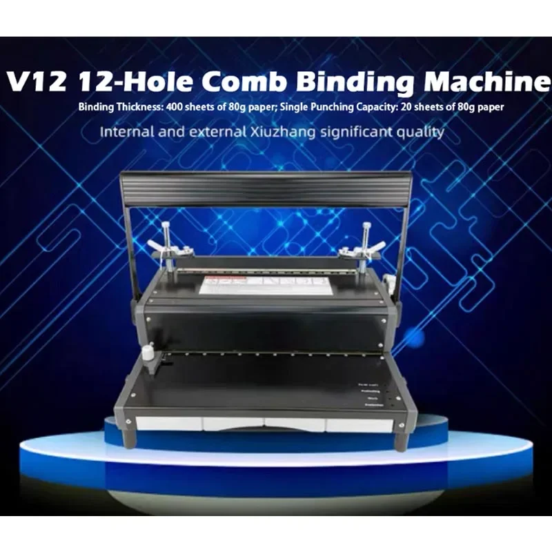 

Punching and Binding Machine Nail Binding Machine 12 Hole Nail Binding Machine A4 Document/contract Quick Bindin Machin 220V