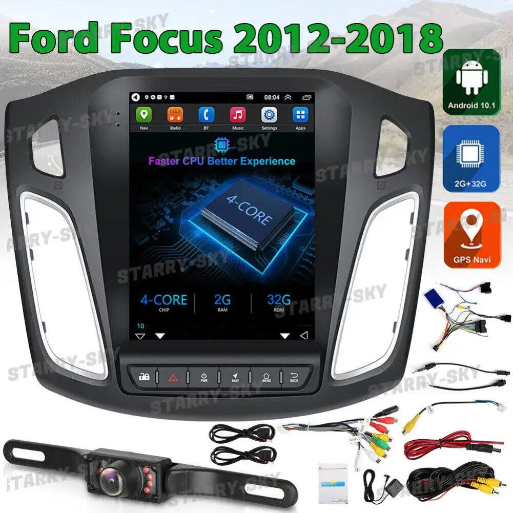 

For 2012-2018 Ford Focus Android 13 Car Radio 2+32G built-in Carplay+Android Auto Car Compass 9.7" Vertical Screen with Camera