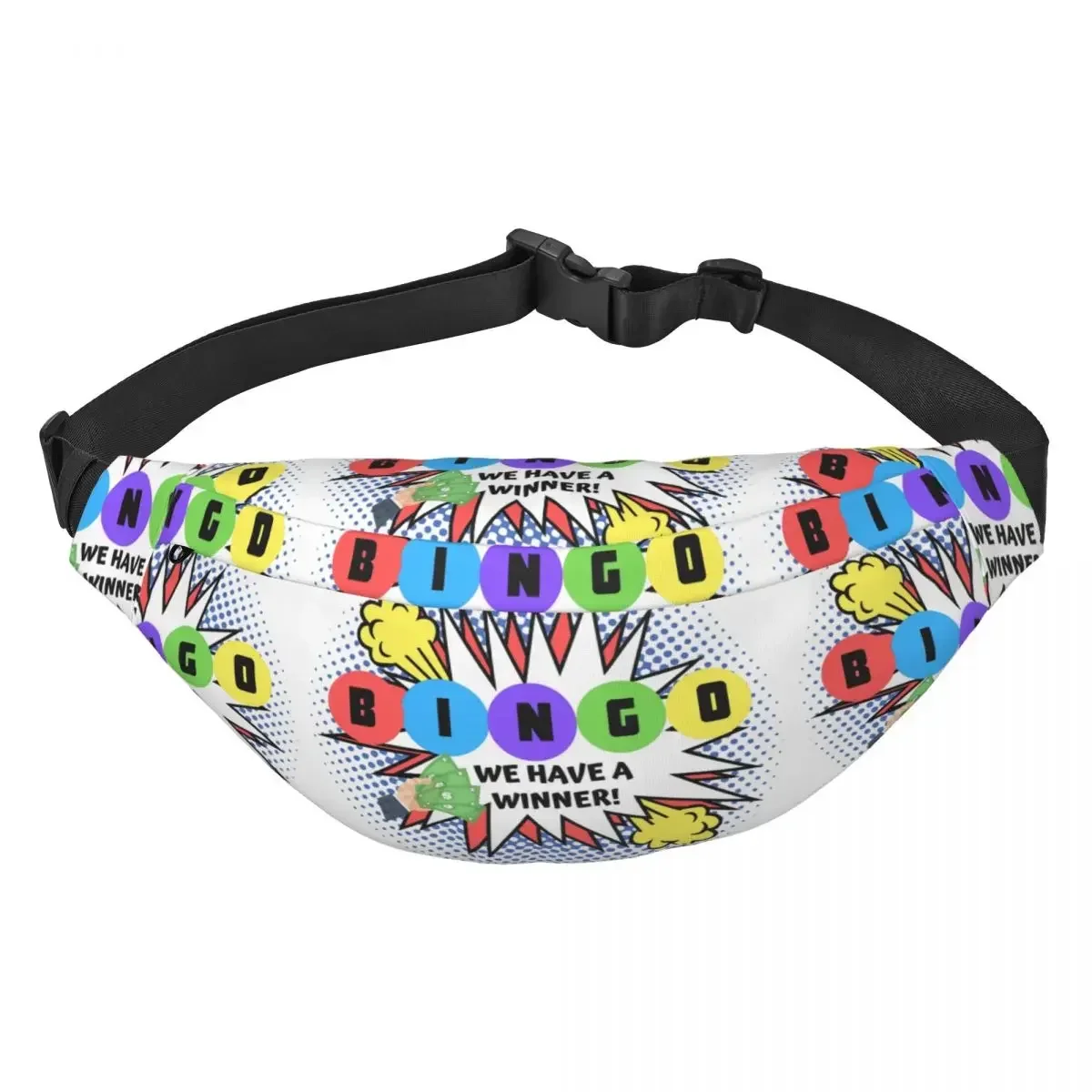 

Casual Bingo We Have A Winner Fanny Pack Men Women Paper Game Sling Crossbody Waist Bag for Running Phone Money Pouch