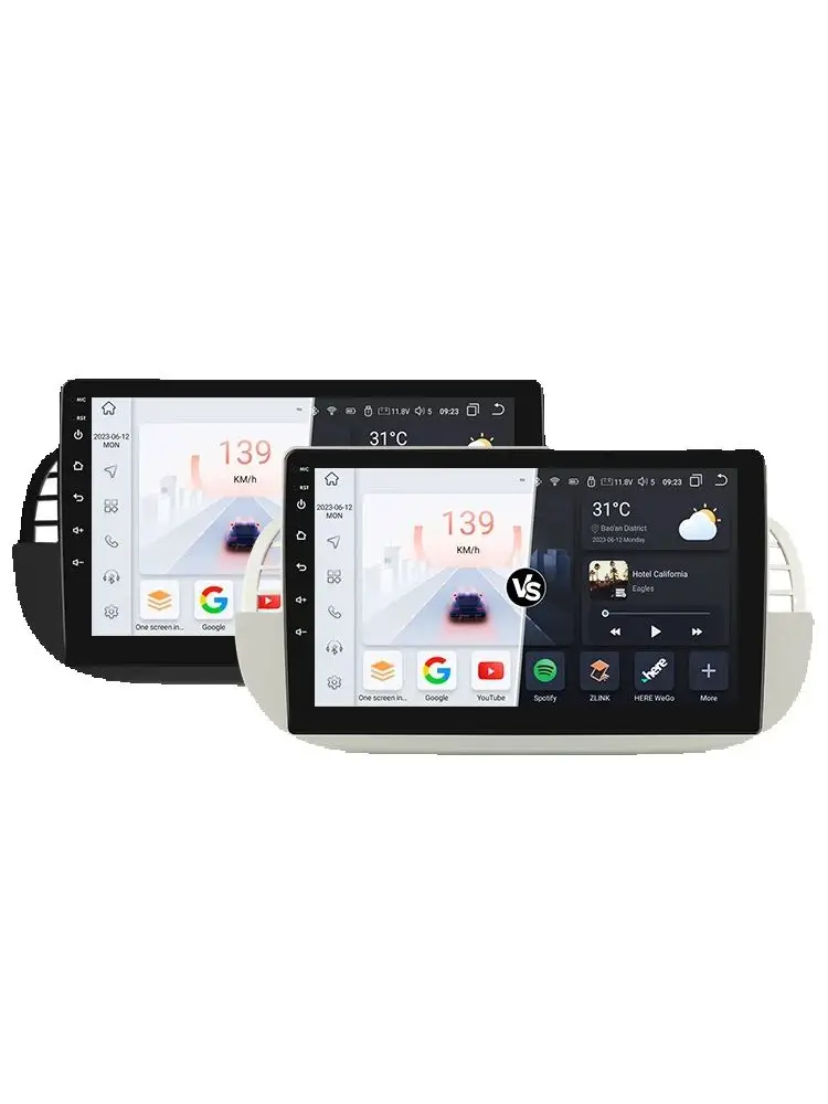 9 "Hizpo 2din Android Auto Radio Voor Fiat 500 2007 - 2014 Draadloze Carplay Scherm Gps Navigatie 4G Bt Swc Rds Dsp Ui7862 - afbeelding 2