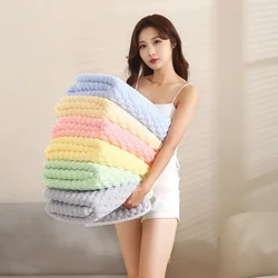 2024 Extra Absorbent Bath Towel Set with Soft Coral Velvet and Cloud Lattice Design Hand Towel