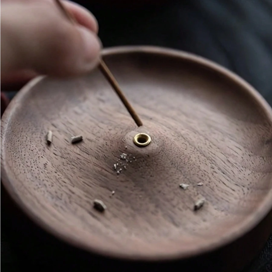 Wooden Incense Burner Compatible with Stick Incense Cone Incense Thread Incense Suitable for Home Yoga Meditation Gift