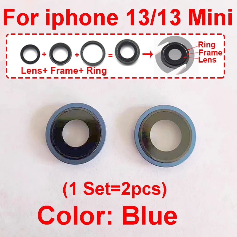 Rear Camera Glass Lens Metal Ring Bezel Cover For iphone 13 Mini 13 Pro 13 Pro Max Rear Back Camera Lens With Frame Bracket image 3