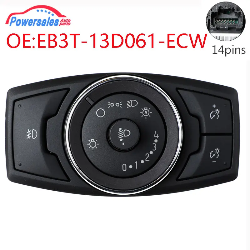 New Car Auto Headlight Switch Headlamp Fog Light Control Button For Ford Ranger EB3T-13D061-ECW EB3T13D061ECW