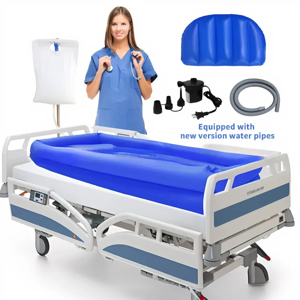 

Надувная медицинская ванна-кровать для лежачих больных с мягкими воздушными подушками, набор для душа и купания, ПВХ-комплект для мытья