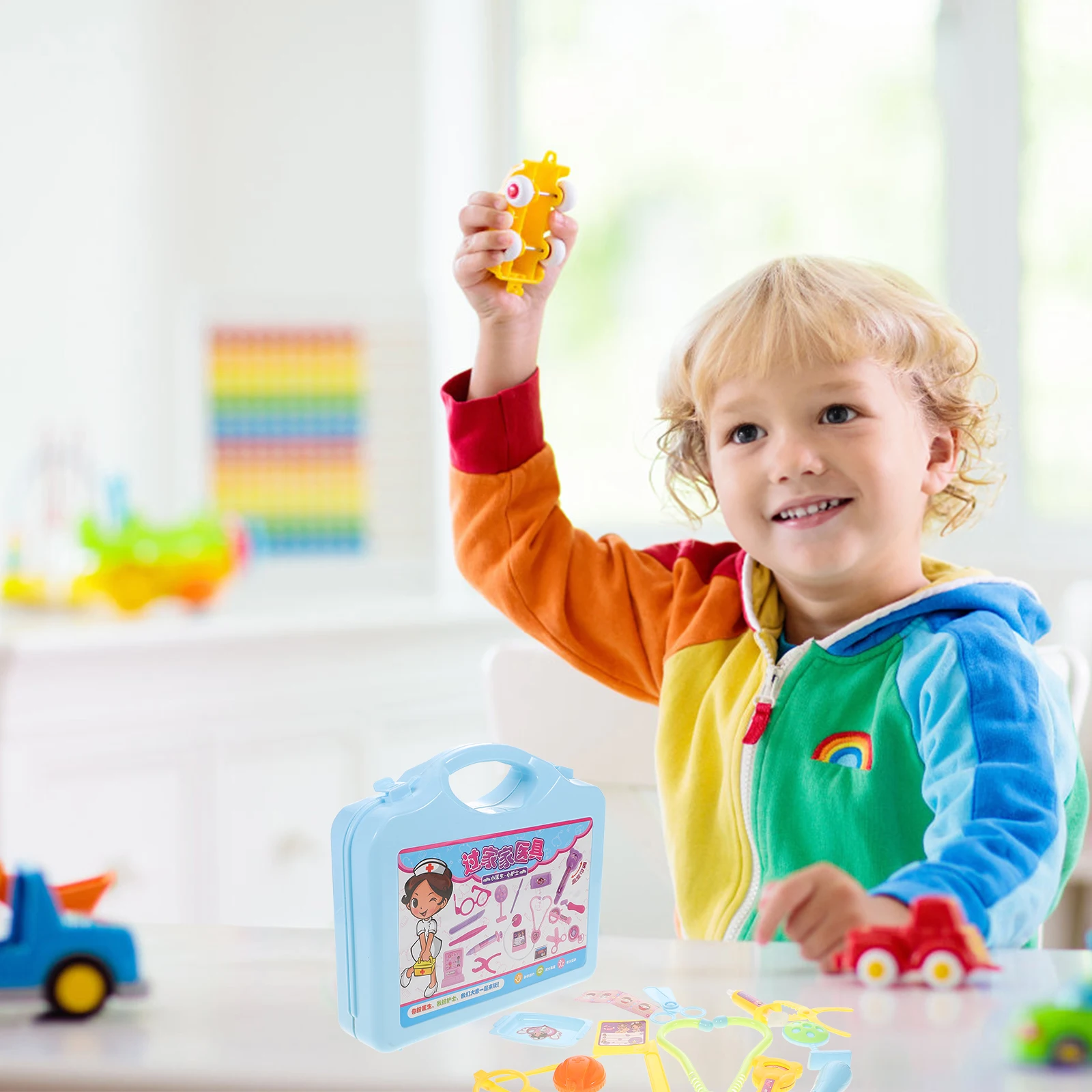 

Children Pretend Play Medical Toys Medical Set Simulation House Simulation Medical Equipment Play Toy Set (Blue)