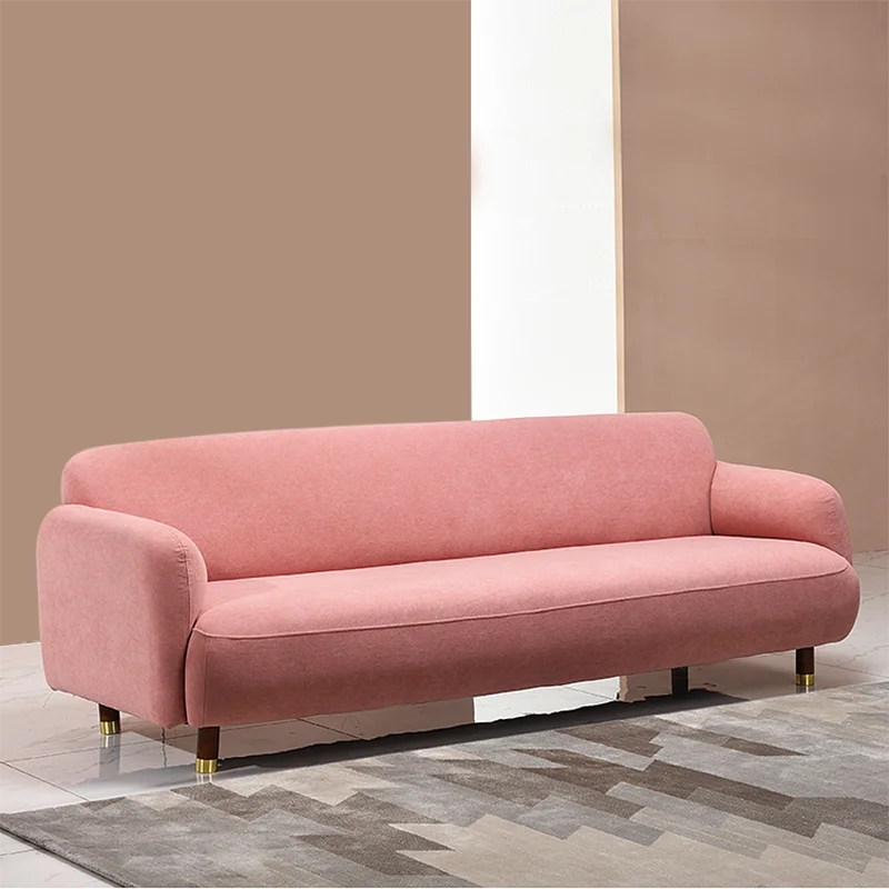 Pink Full Body Sofa Nordic Style Foam Sponge Armchair Lazy Sofa Cheap Unusual Recliner Divani Soggiorno Living Room Furniture